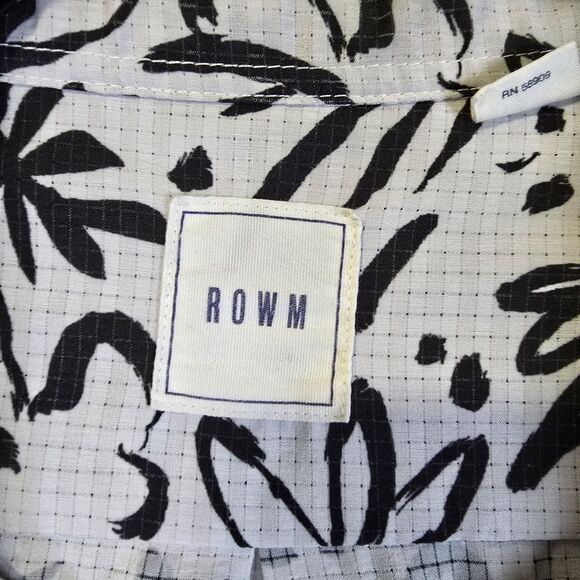 ROWM Button Down Shirt Mens XXL White Gray Black Floral Breathable - Picture 3 of 9